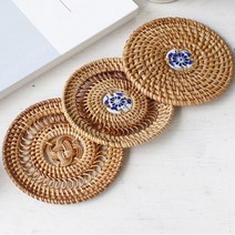 그릇 라탄 받침 받침대 컵받침 컵받침대 냄비받침대, 서군홈박사 짜임