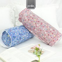 [에르데샵] 스프링플라워 원형 순면 베개커버 / 꽃무늬 화사한 동그란 베개 / 파스텔색상 베개커버
