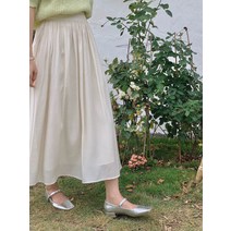 Banhany 제이크 여리여리 플레어 플리츠 롱 스커트 4color