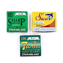 Shavette 면도날 버라이어티 팩 - 면도날 300개 - Shavette용 샤크날 및 오전 하프날 100개 및 전문 교체용 블레이드