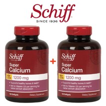 (1+1) 쉬프 Schiff 슈퍼 칼슘 1200mg 비타민D 800IU 콜레칼시페롤 120소프트젤 2팩