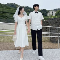 제주도 신혼 여행 여름룩 커플 시밀러룩 쉬폰 롱 원피스 여성 드레스