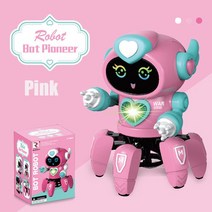 음성 인공지능 로봇 위한 스마트 완구 걷기 노래 춤 문어 전자 라이트 교육 음악 생일 선물, Pink