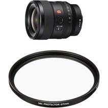 Sony SEL24F14GM 광각 고정 초점 렌즈 풀 사이즈 FE 24mm F1.4 GM G Master DSLR Alpha [E-Mount], 렌즈 및 순정 프로텍터 세트