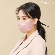 싱그라미 NEW 컬러핏 새부리형 마스크 40매, 중형, 로즈핑크