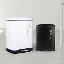 무소음 페달식 모던 사각휴지통 쓰레기통, 블랙(WB-M6BK), 모던 사각휴지통 6L/블랙(WB-M6BK)