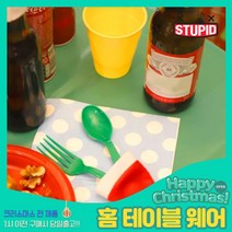 스투피드 크리스마스 테이블웨어 모음, 38_레드 산타모자 커틀러리 10입세트 (포크