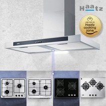 Haatz 주방 레인지 후드 환풍기 & 가스쿡탑 택4종 세트상품 (후드+전기/가스레인지)자동연동 벽 부착형, 테라 (DTR-90SCI), 법랑 가스쿡탑 3구(GC-3606EDRH), LPG