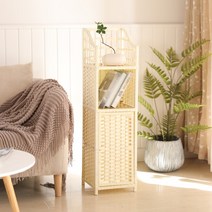 원목협탁 인테리어 라탄 우드 협탁 등나무 침대옆 소파 코너 미니멀, 아이보리1 27_27_100cm