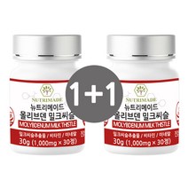 뉴트리메이드 몰리브덴 밀크씨슬 1+1 실리마린 간에좋은 영양제, 30g, 1병 + 1병