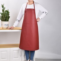 예쁜 미용실 앞치마 데님 롱 원피스 빅사이즈 목공 작업 업소용 공방 카페 방수 면 남자, 다홍 스몰 가죽 앞치마