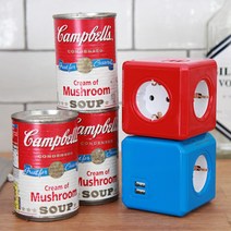 천하 컬러 파워큐브 멀티탭 오리지널 컬러 4구 USB 2포트 C1250, 블루, 블루