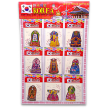 한국민예사 관광지 한복 캐릭터 태극기 고무 아크릴 냉장고 자석 9조 세트 4종 외국인 선물 korean souvenir ref magnet, 02 한복
