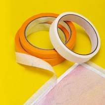 노란색 수채화 마스킹 테이프 20 야드 접착제 그림 종이 예술 도구 구 아슈 그리기 미술 용품, 35mm