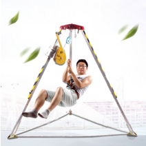 삼각 구조대 리프트 맨홀 삼각대 공사장 도르래 지하, 1800lbs 중형헤드 + 안전 벨트