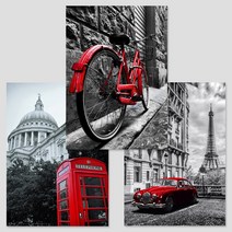 [아트톡] S110 레드씨티10 - 인테리어 폼보드 3종 세트액자 (A2 A3 A4 사이즈 선택)