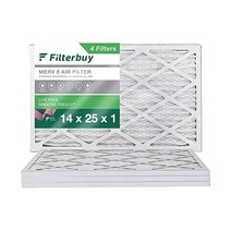 FilterBuy AFB 실버 MERV 8 주름 에어컨 난방기 공기 필터 (필터 4개 한 팩) 100% 미국에서 생산 AFB14x25x1M8pk4