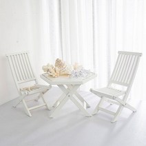 비치 테이블 세트 모형 (대-화이트)