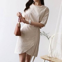 캣츠원피스 하객 린넨 랩원피스