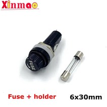 퓨즈홀더 휴즈 홀더 차량용 퓨즈 1세트 5*20/6*30mm 퓨즈 + 홀더 5X20 6x30 블랙 보험 튜브 소켓 패널 마운, 02 6x30mm_12 15A