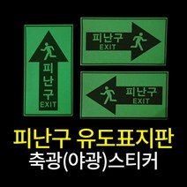 비상구 위치알림 피난구 축광(야광)안전스티커, 400C10-03(우측)