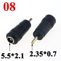 커넥터 부속품 1x dc 전원 남성-여성 2.5x0.7 6.54.4 4.0x1.7 3.01.1 5.52.5 유형 c usb 5.52.1 플러그 변환기 노트북 어댑터 커넥터, 08