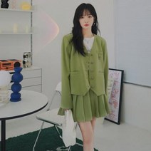 여성정장 오피스룩 투피스 여성 탑 티 오프숄더 스타일 블레이저 스커트 세트 봄 우아한 싱