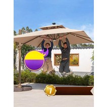 대형 파라솔 야외 정원 테라스 우산 업소용 조명등, 고급태양광)항공알루미늄2.5m/200kg물탱크