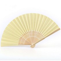 102030 Pieces 접이식 종이 팬 휴대용 핸드 웨딩 파티 장식 성격 핸드으로 그린 댄스 너슬 부채, 10pcs, light yellow