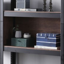 홈던트 거실 서재형 인테리어 TV 철제 책장 부속 - 포인트 오픈장 400x300, 블랙프레임용(내추럴우드)