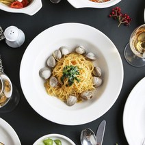 1300K 시라쿠스 뉴욕 정품 화이트 양식 원형 파스타볼 25cm