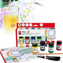 세라믹공예 마라부 유리용 세라믹 글라스물감붓 스타터세트수성 도자물감-2802EA, 본상품선택