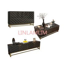 TV 스탠드 거실 모니터 스탠드 mueble stalinite 스테인레스 스틸 디자이너 tv 테이블 + 커피 센트로 테이블 + 다이닝 사이드 캐비닛