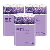 코디 라벤더 3겹 롤화장지 30m, 30개, 3팩