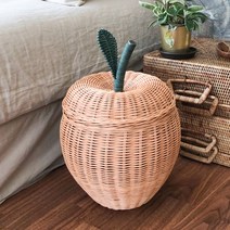 라탄 수납함 소품 사과 라탄바구니, 소