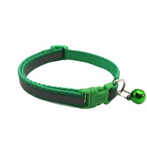 아이구감사합니다 고양이 강아지 인식표 목걸이 일반버클 빛반사 목줄, 초록