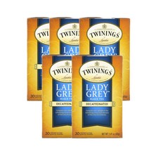 트와이닝 레이디 그레이 홍차 디카페인 20티백 40g Twinings Lady Grey Black Tea Decaffeinated, 5팩