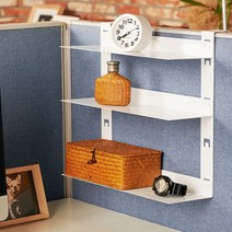 파티션 3단선반 철제 책상칸막이 걸이 책상정리 선반 파티션선반 책꽂이선반 다육이선반 사무용품정리, 45mm, N 45mm