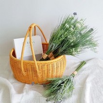 바보사랑 라탄 타원 손잡이 바구니1p 2color .안나하우스, 상세설명 참조, 아이보리