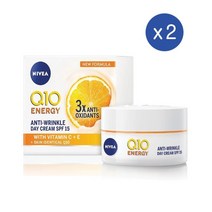 니베아 큐텐 파워 비타민C 에너지 페이스 수분크림 SPF15 50ml Nivea Q10 Power Vitamin C Energy Face Moisturiser, 2개