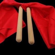 무속인용품 깃발 북치는막대기 신내림 굿, 40cm 빨간 실크
