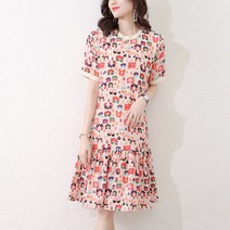 여성 긴팔 쉬폰 원피스 해외여행 여름옷 리조트룩 여름휴가 시밀러룩 원피스 2XL