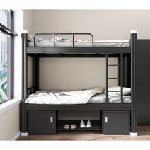 벙커형침대 프레임 아지트 남매 이층 원룸, 1000x2000흰색침대캐비닛패키지