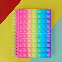 조이앤비 입학선물 푸쉬팝 스프링노트 3종 색상선택 팝잇 푸시팝 뽁뽁이 노트 공책 줄무늬 메모장 일기장 20cm 유선 연습장, 파스텔