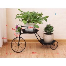 베란다 꽃 화분 자전거 철제 스탠드 다층 받침대 화분대 원예 정원 인테리어 용품 거치대, E