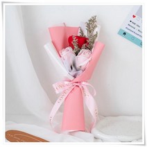 비누꽃 장미꽃 세송이 꽃다발 어버이날 생일 꽃다발 졸업식 로즈데이, PL532 퍼플