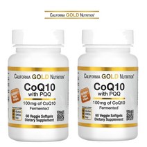 캘리포니아골드뉴트리션 코큐텐 PQQ 코엔자임q10 코큐텐 100mg 60베지소포트젤 2세트(1+1), 2개