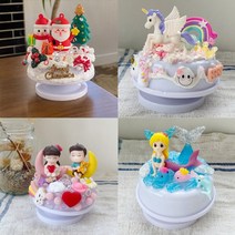 나만의 오르골 꾸미기세트 오르골 만들기 세트 방과후수업재료, 핑크, 투명펄핑크, 인어세트