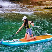 스탠드업 패들 보드 서핑 SUP 공기주입식 수영 물놀이 용품 튜브 보트, [고급형] SKULL 민트 (325*83*15)