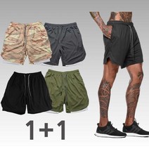 1+1 초특가 봄신상 더블레이어 이중 짐웨어 반바지 국민짐웨어 운동복
